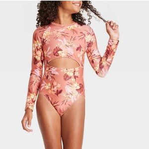 Art Class new w/tag girls one piece rash guard swimsuit size 8